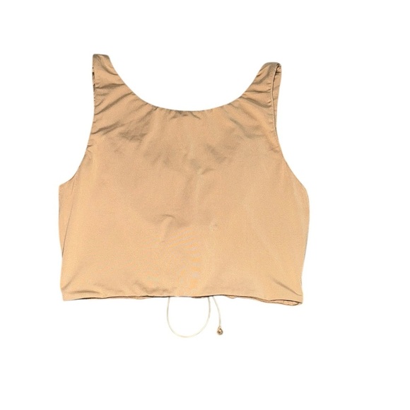 Tan Milkmaid Crop Top - Picture 2 of 3